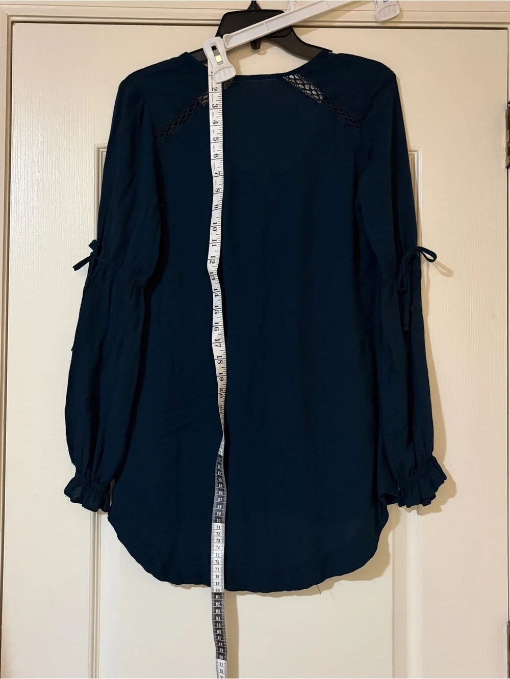 Lucky Brand Deep Navy Ruffle V-Neck Blouse